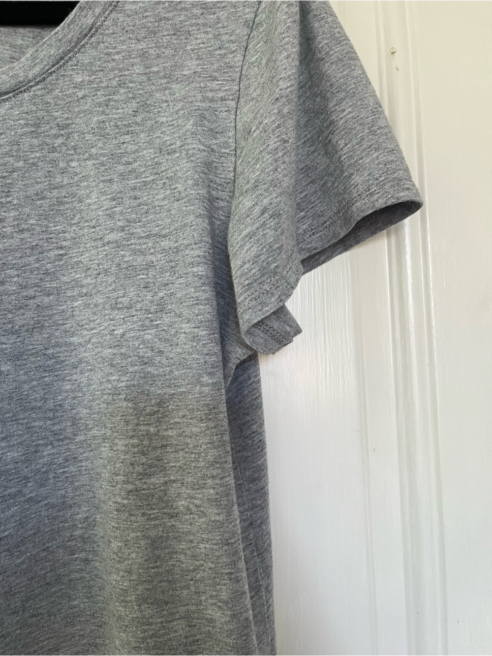 Quince Heather Grey Scoop Neck Short Sleeve Tee Large Classic Minimalist - Picture 4 of 5